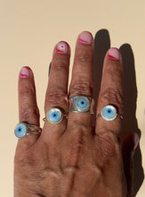 Load image into Gallery viewer, Mother of Pearl Protective Evil Eye Ring