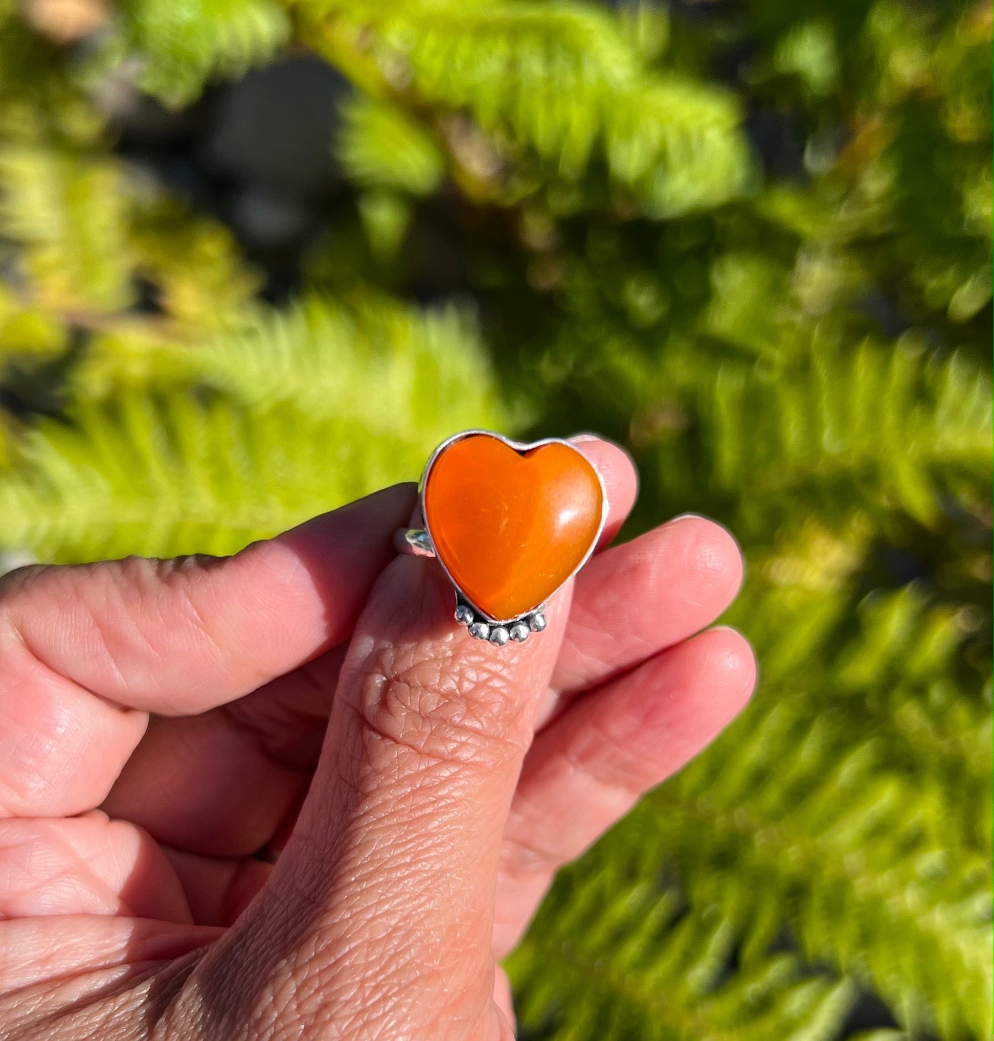 Carnelian Heart Ring