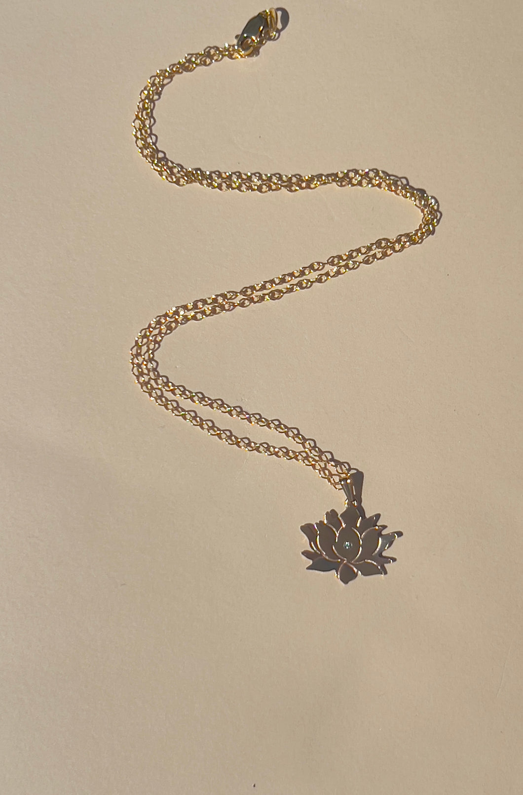 Sparkling Gold Lotus Necklace